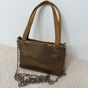 Vintage Lord & Taylor Bronze Alumesh Mini Crossbody Bag Evening Formal